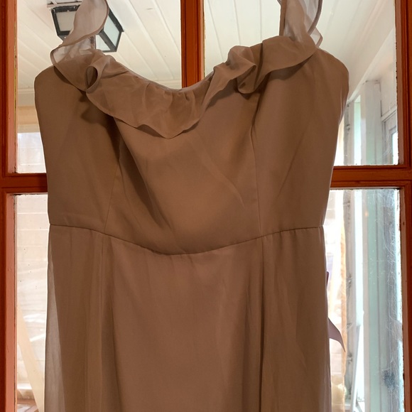 Anthropology BHLDN soft grey elegant  Chiffon dress NWT S 16 - Picture 6 of 16